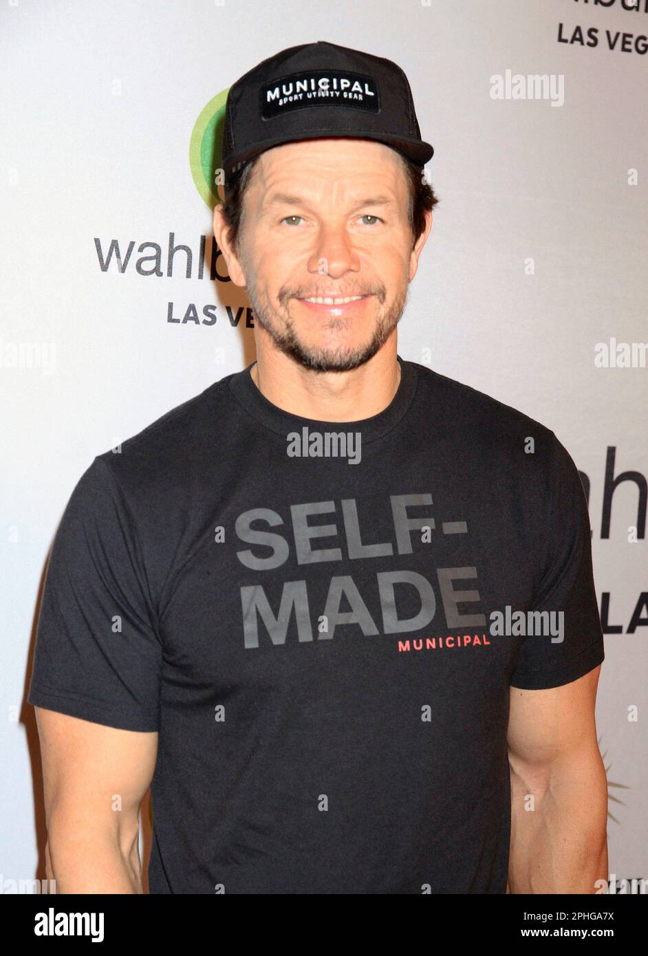 Photo by: Raoul Gatchalian/STAR MAX/IPx 2023 3/27/23 Mark Wahlberg at Walhburgers Grand Opening Party at Mandalay Place on March 27, 2023 in Las Vegas, Nevada. Stock Photo