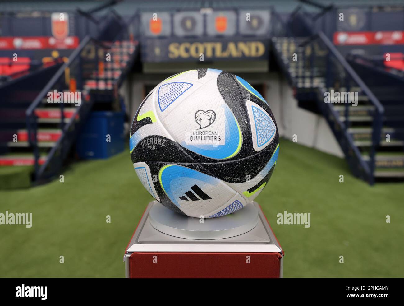 A General View Of An Adidas Match Ball Ahead Of The Uefa Euro 2024 Qualifying Group A Match At Hampden Park Glasgow Picture Date Tuesday March 28 2023 2PHGAMY 