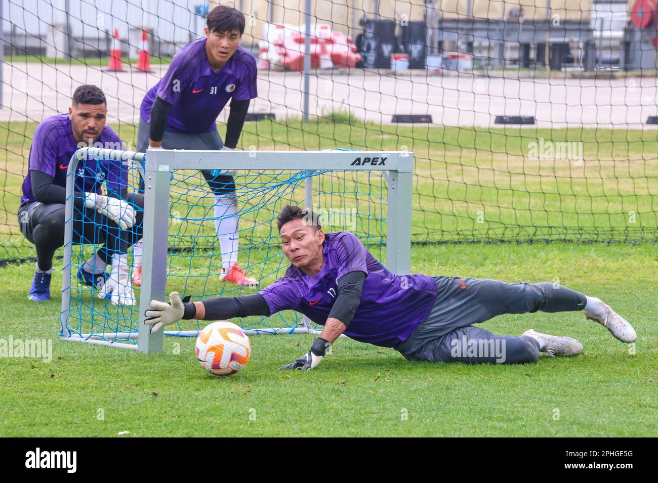 Hong Kong Football National Team's goalkeeper Yapp Hungfai in a