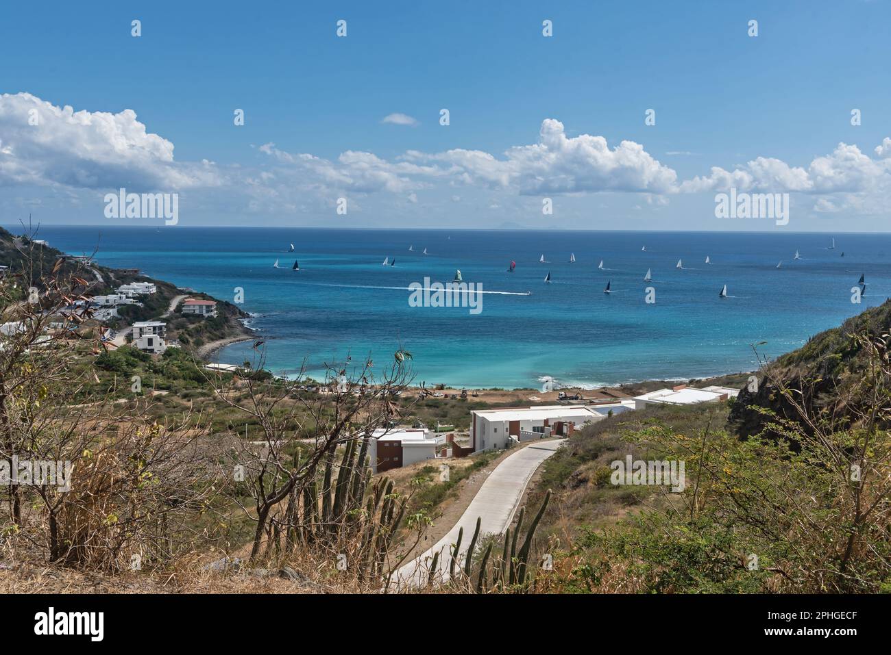 The place of the island where St. Martin is nestled between the ...