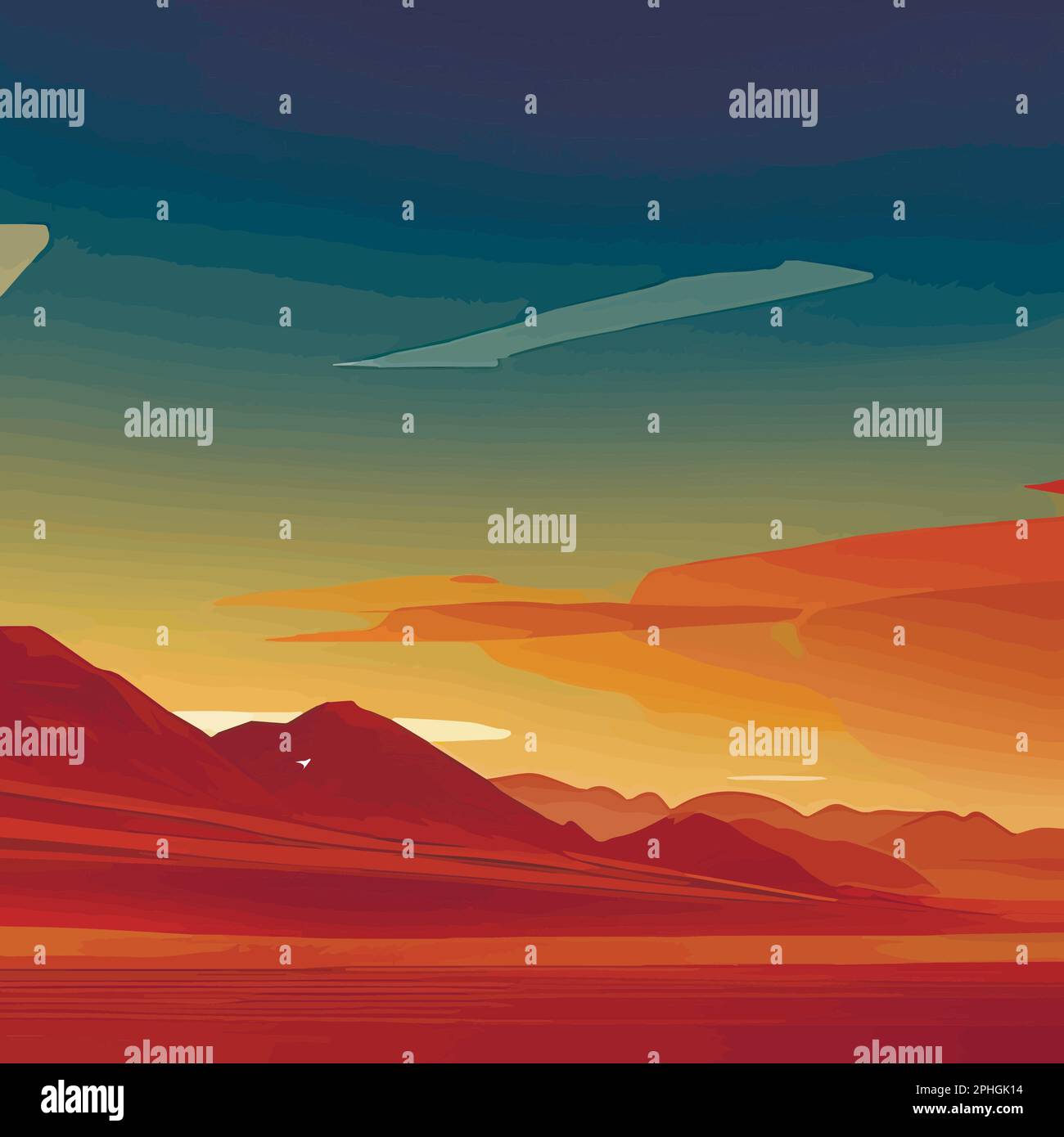 Wild Africa. Far Horizon landscape. Scene with sand and plants