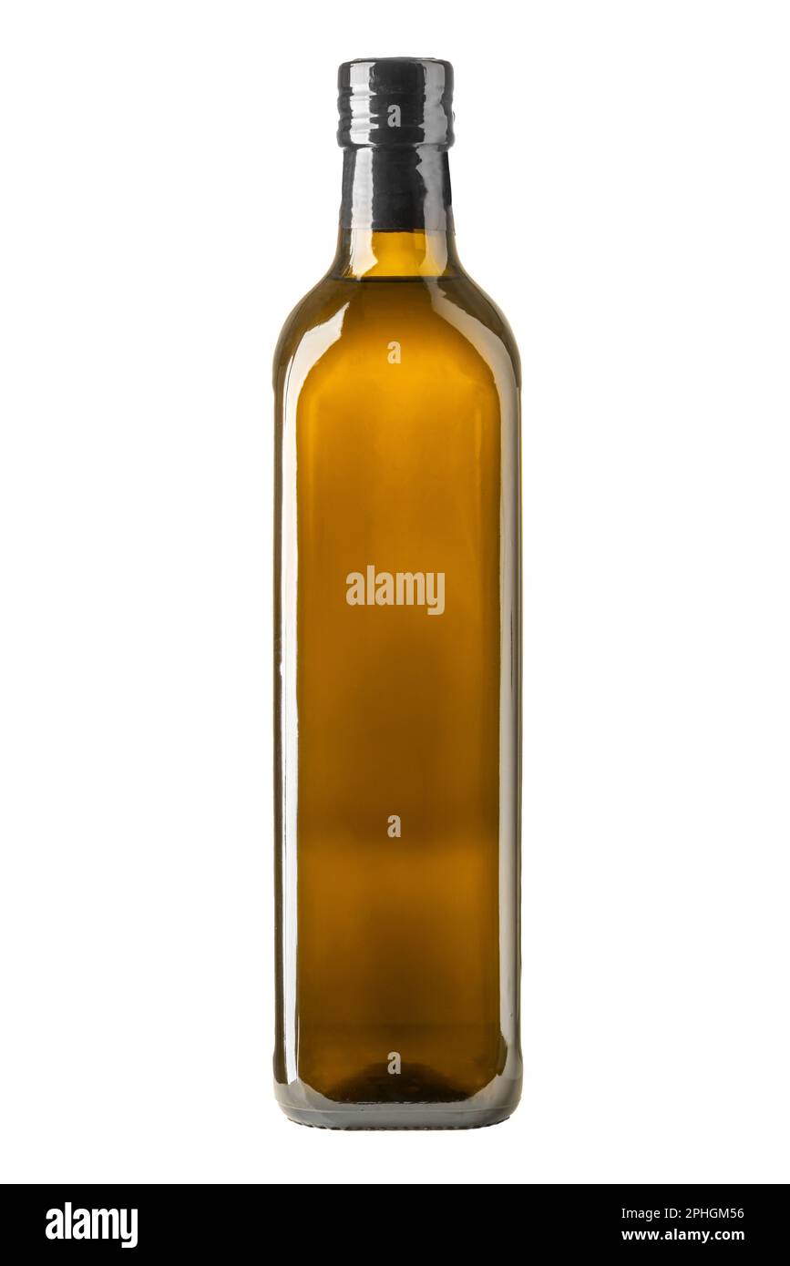 Sealed bottle of extra virgin olive oil isolated on white with clipping ...