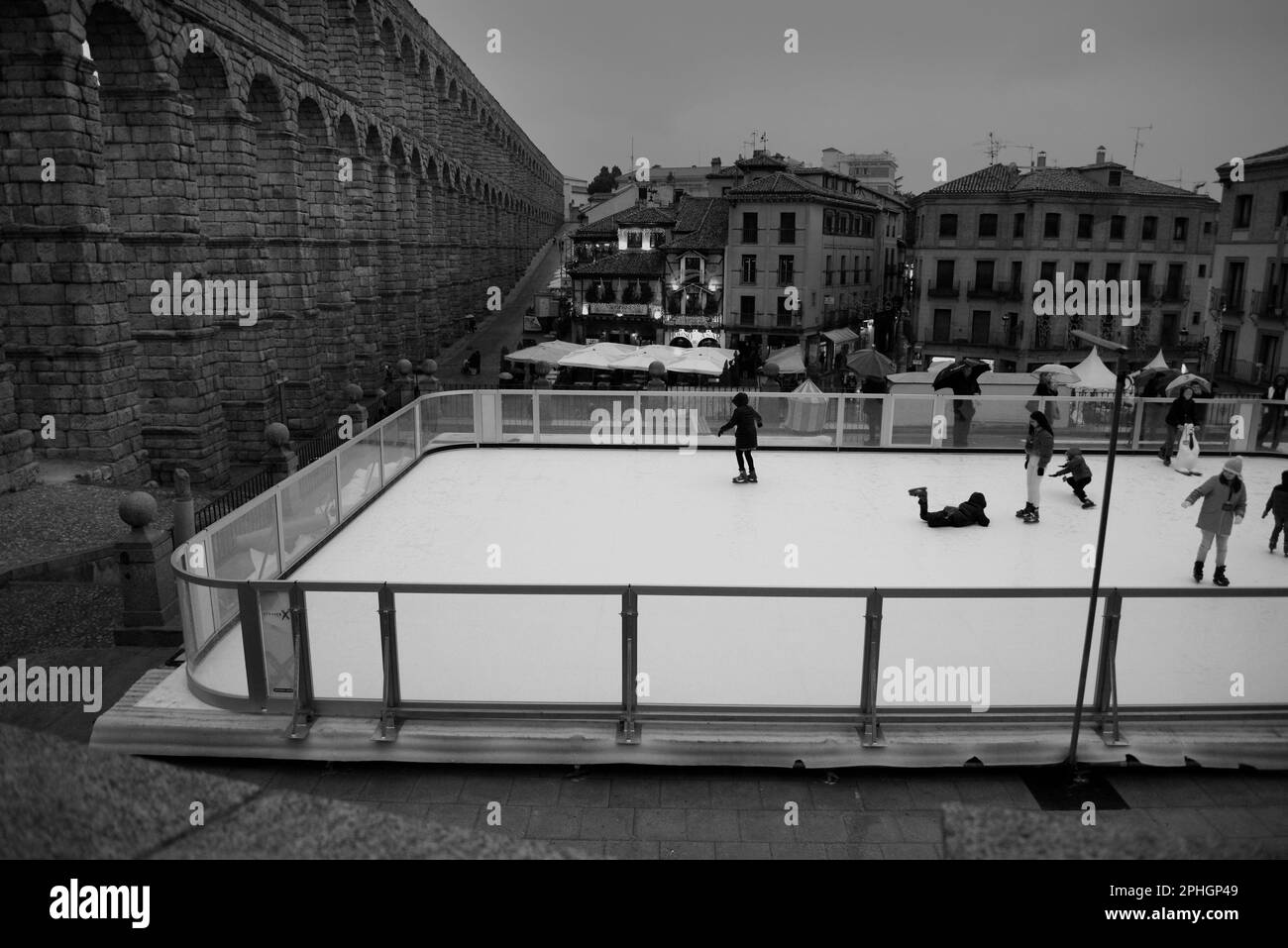 Iceskating rink in Segovia Stock Photo Alamy
