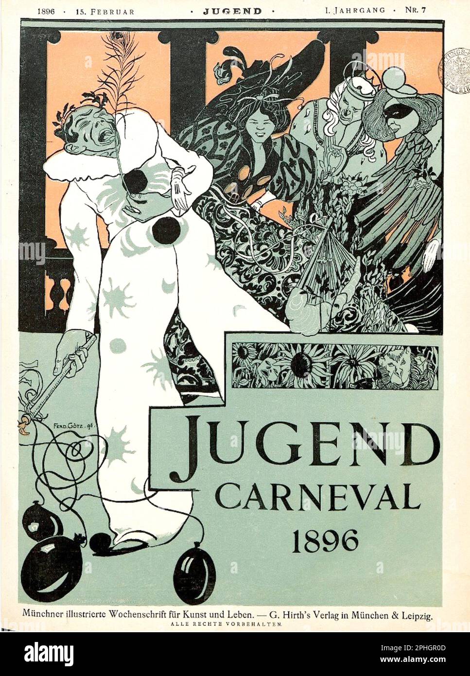 Ferdinand Götz - Jugend Carneval - 1896 Stock Photo