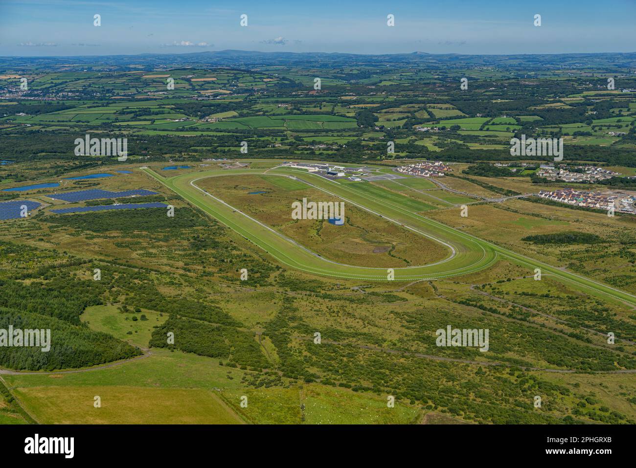 Aerial Views of Ffos Las Racecourse near Llanelli, South Wales Stock ...