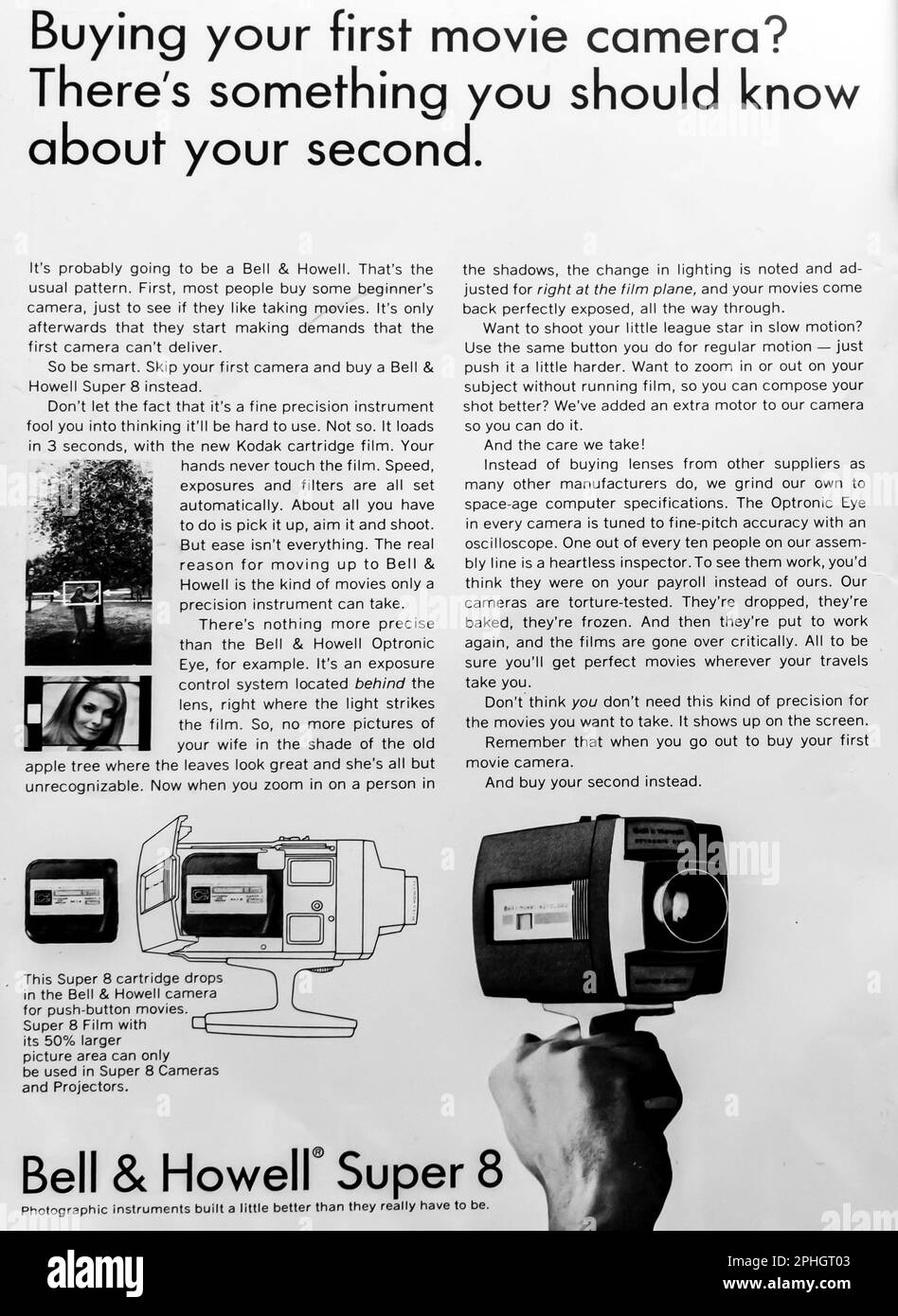 Bell & Howell Super 8 mm movie camera advert in a Natgeo magazine