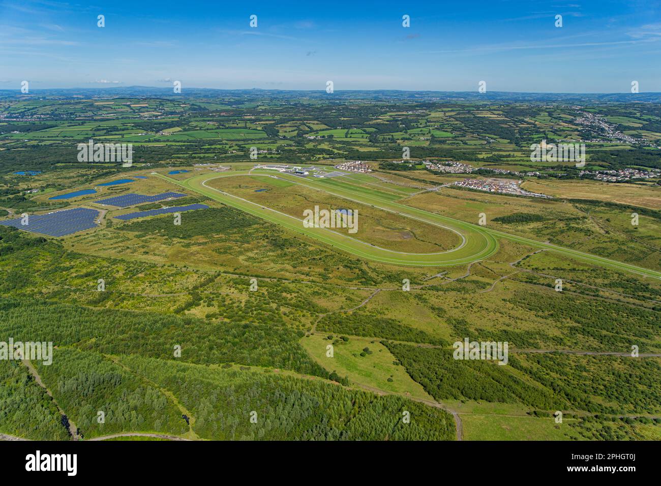 Aerial Views of Ffos Las Racecourse near Llanelli, South Wales Stock ...