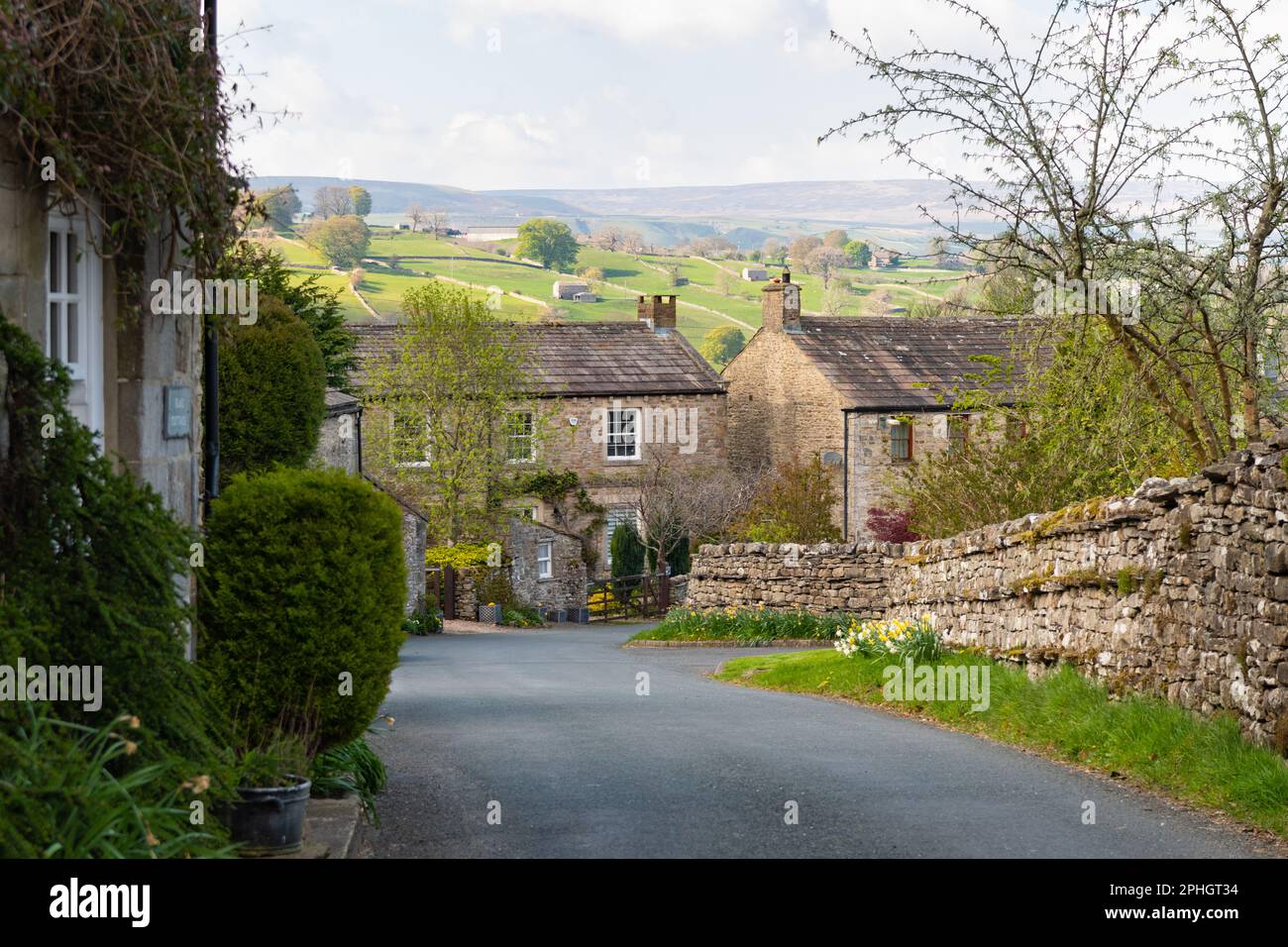 Yorkshire Dales village - West Burton, Leyburn Stock Photo