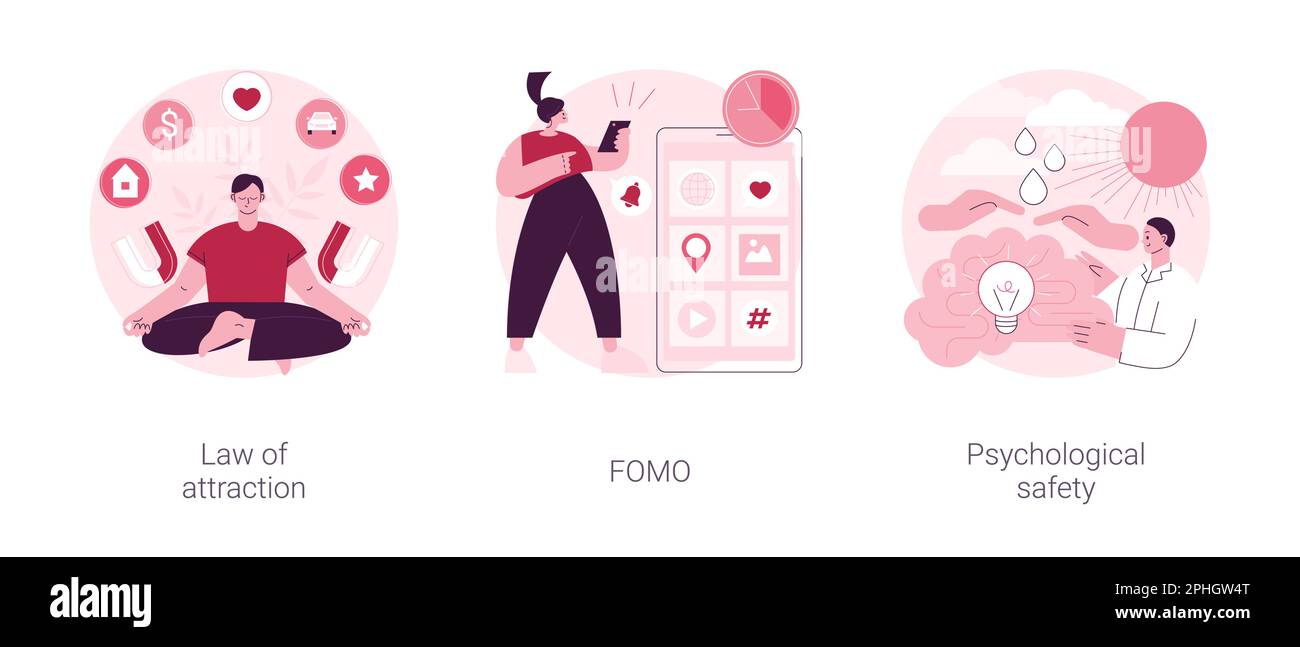 Positive and negative emotions abstract concept vector illustration set ...