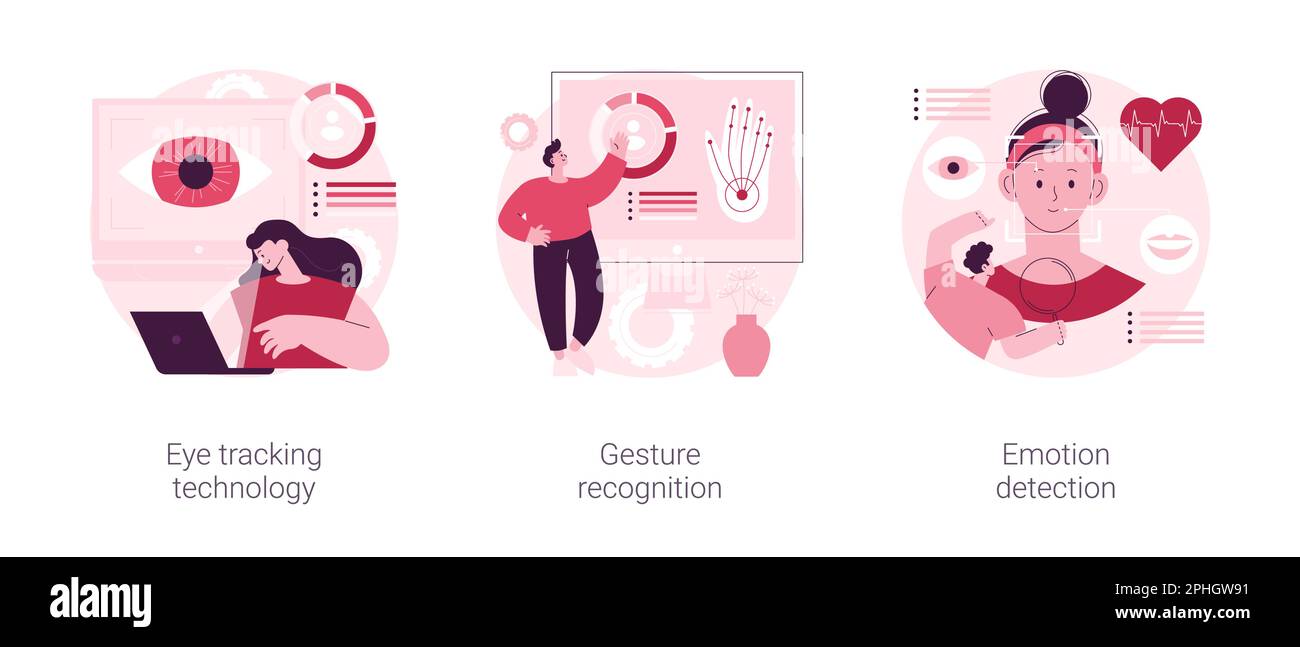 Sensor technology abstract concept vector illustration set. Eye