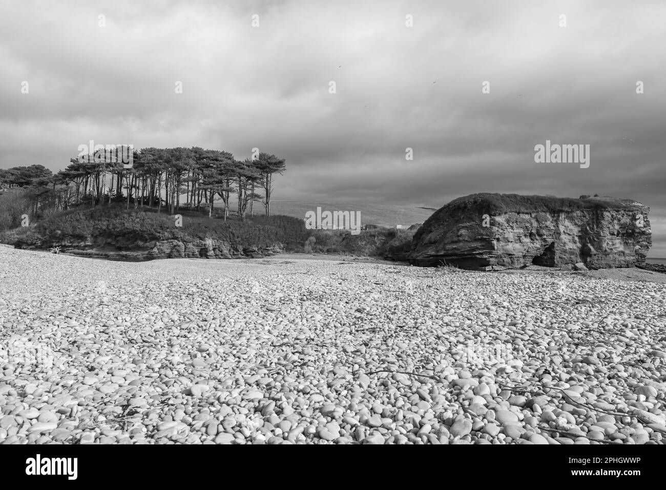 The mouth of the river Otter in Budleigh Salterton in Devon Stock Photo