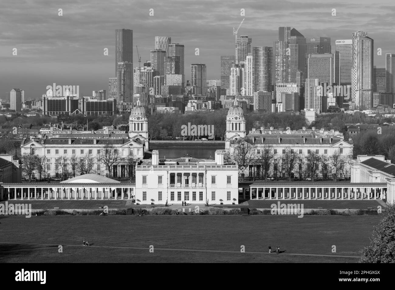 Greenwich royal observatory view Black and White Stock Photos & Images ...
