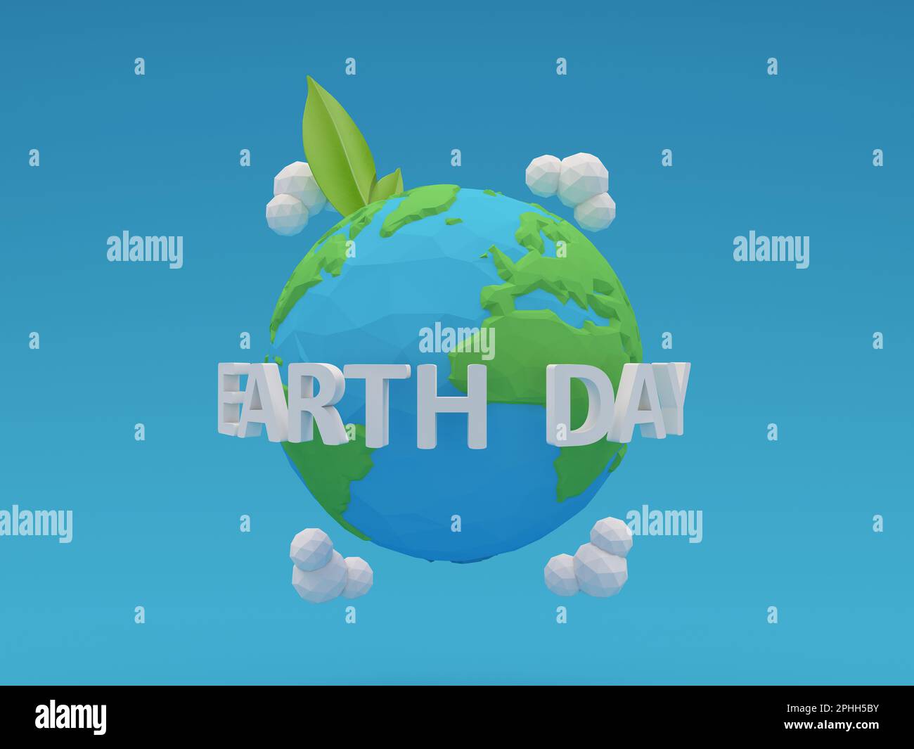 Earth Day banner or poster concept with clouds in the blue sky.22 april ...