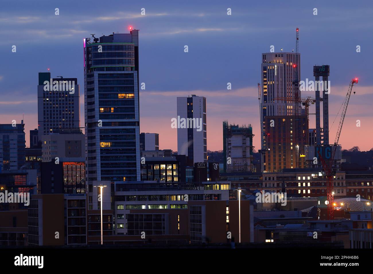 The tall buildings of Leeds City Centre skyline Stock Photo Alamy
