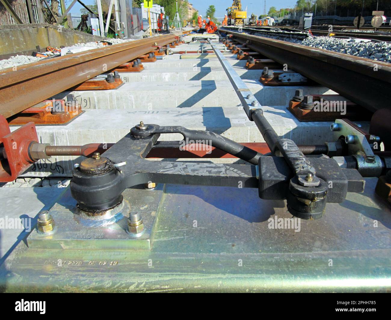 Railway track engineering in the UK Stock Photo Alamy