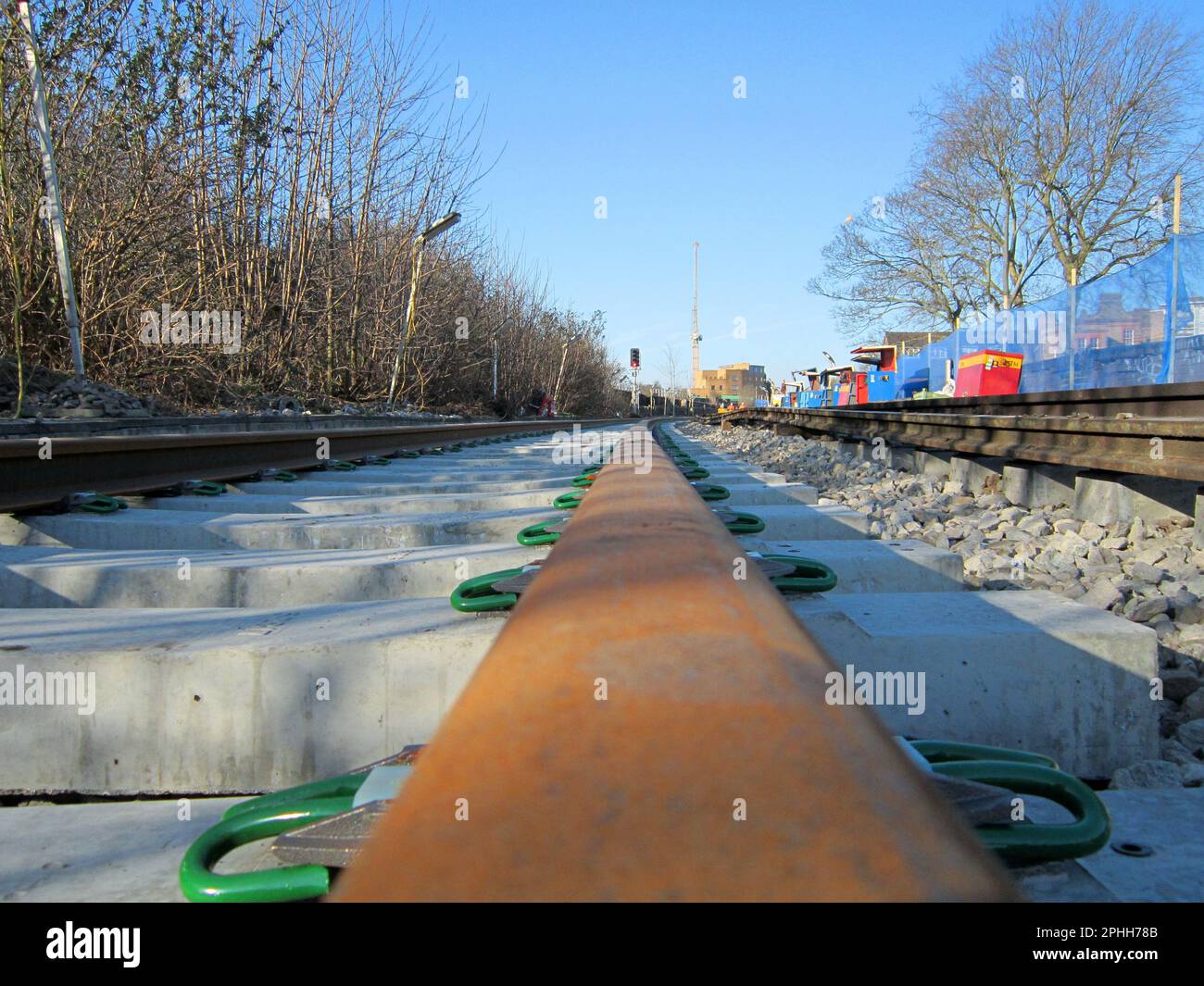 Railway track engineering in the UK Stock Photo Alamy
