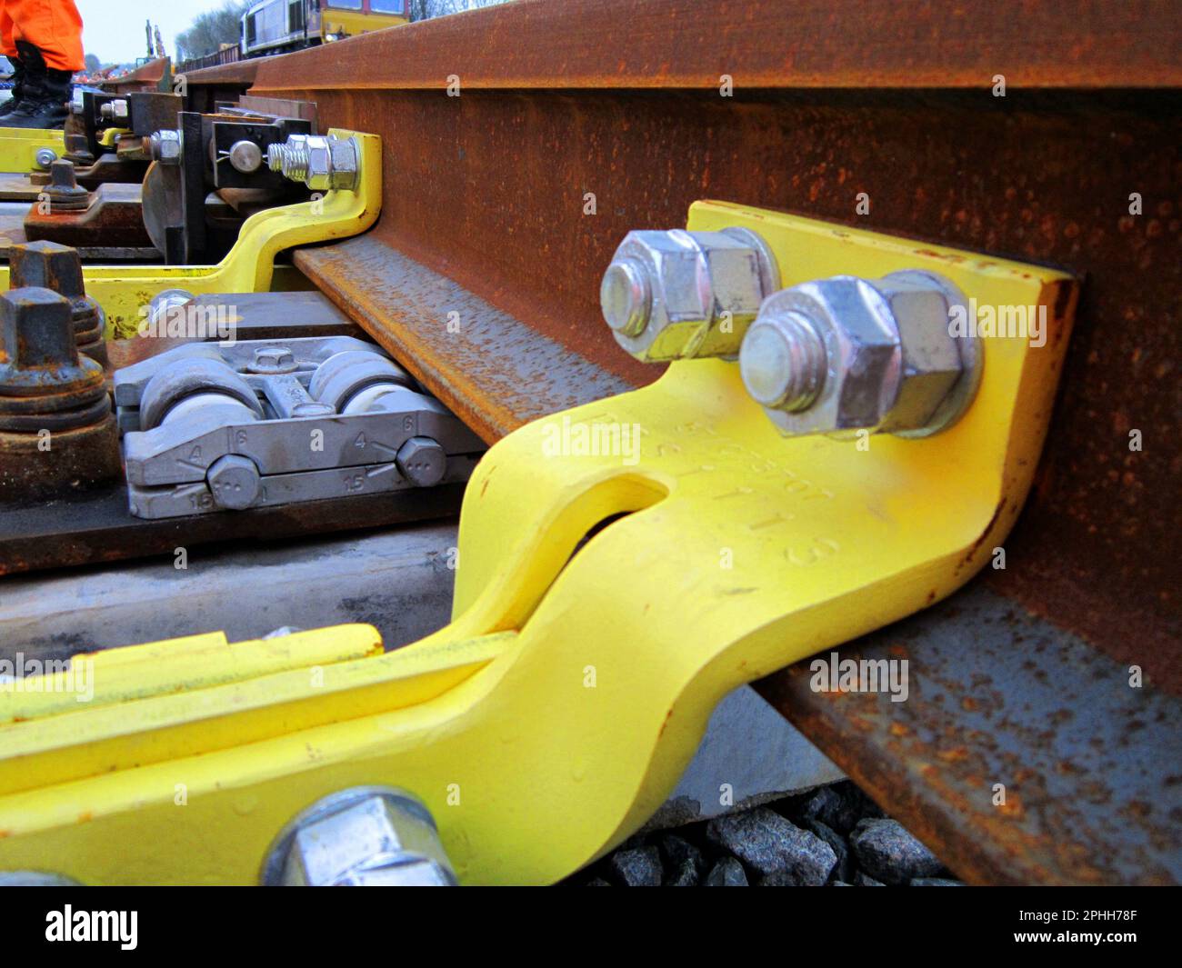 Railway track engineering in the UK Stock Photo Alamy
