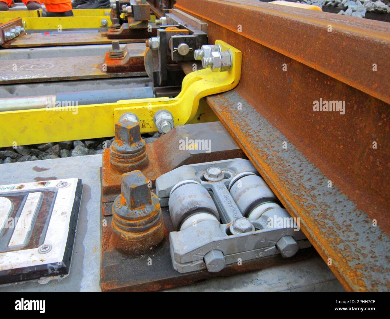 Railway track engineering in the UK Stock Photo Alamy