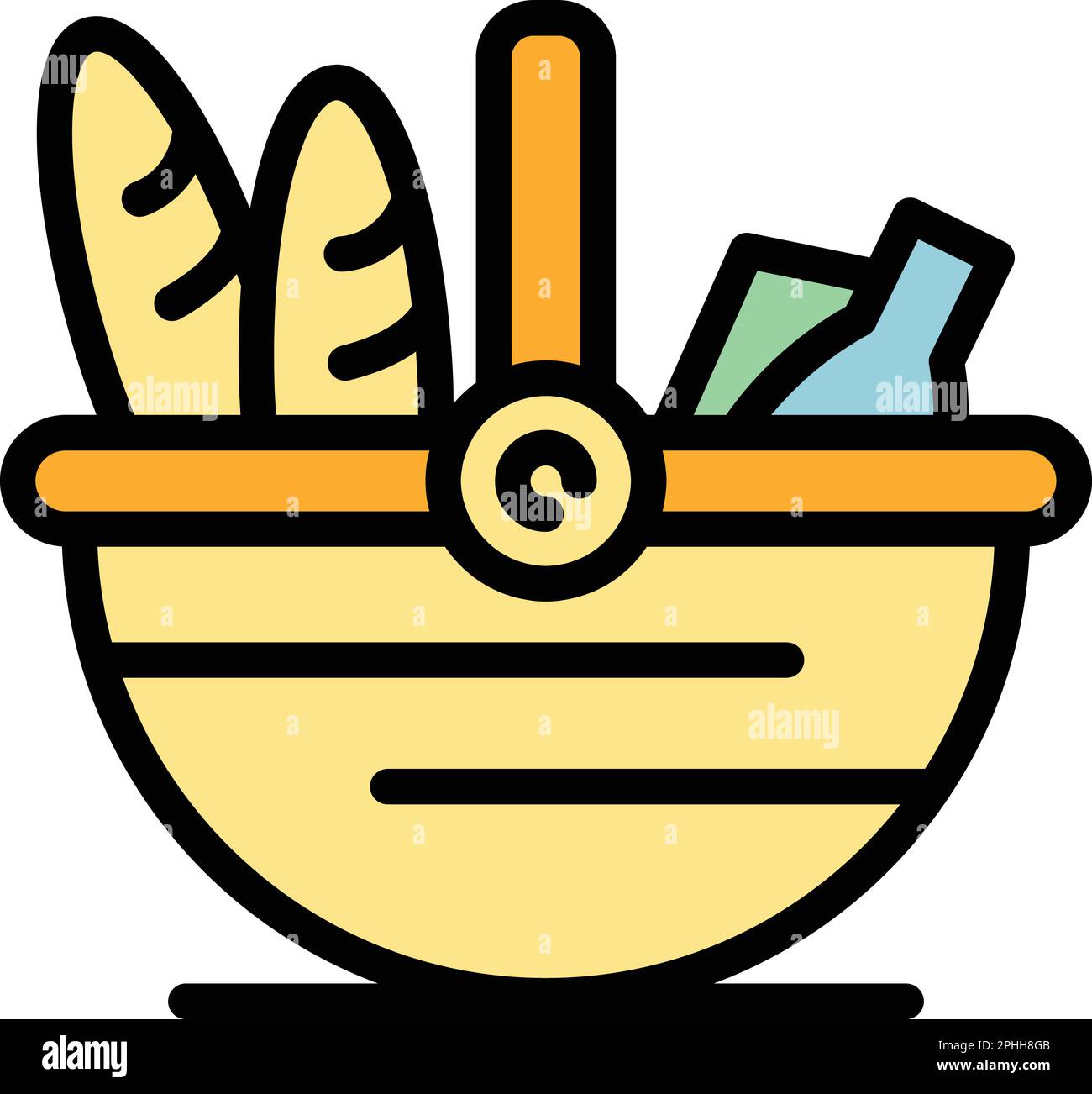 Park picnic basket icon. Outline Park picnic basket vector icon for web ...