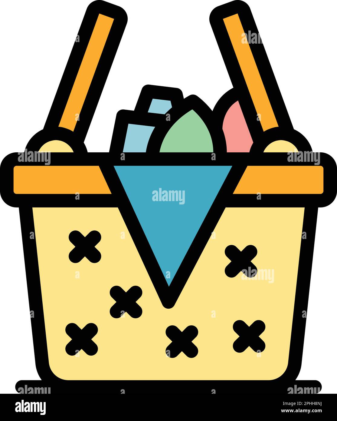 Weekend picnic basket icon. Outline Weekend picnic basket vector icon ...