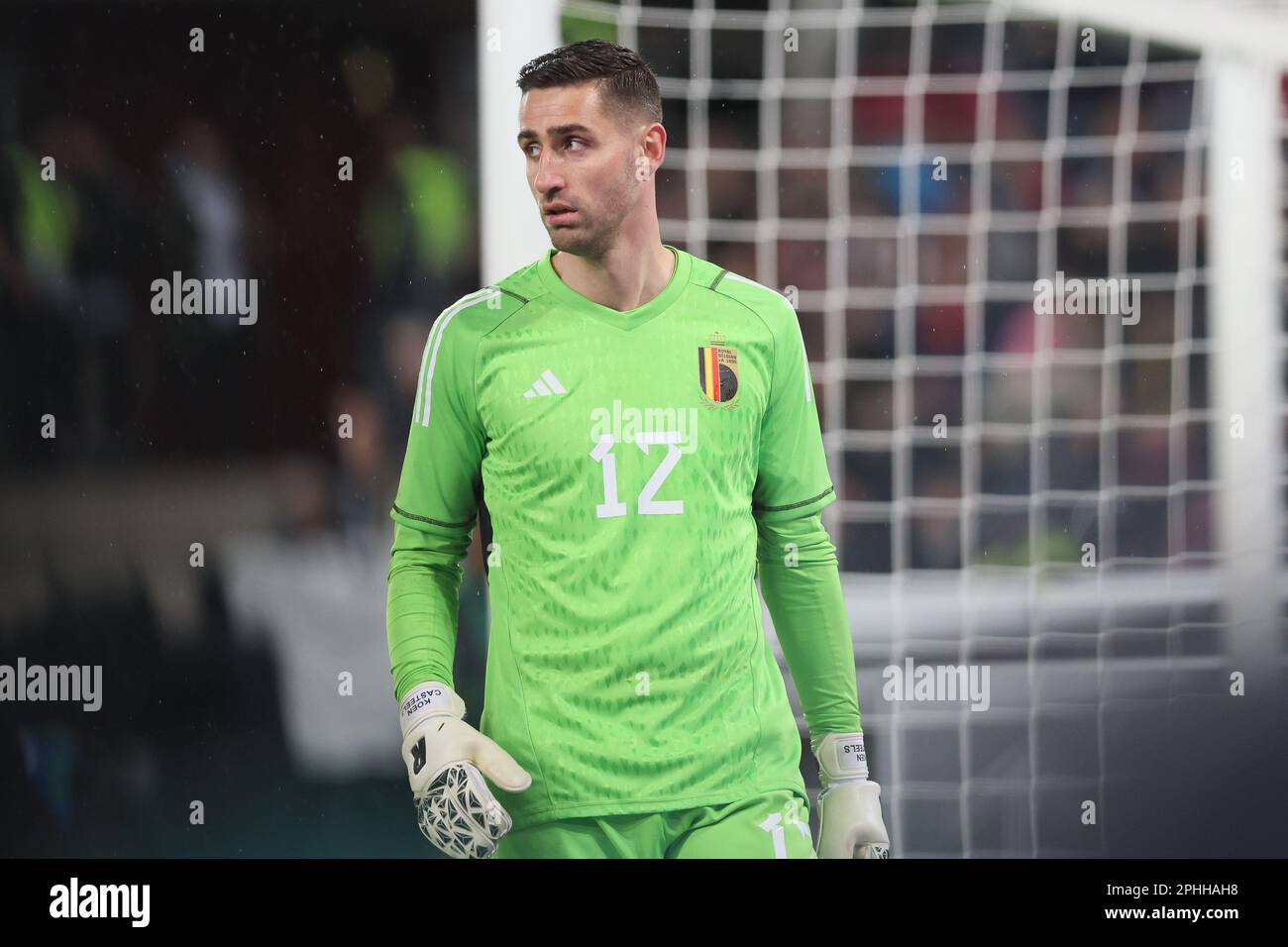 Koln, Germany. 28th Mar, 2023. Belgium's goalkeeper Koen Casteels pictured during a friendly game between the German national soccer team and Belgian national soccer team Red Devils, in Koln, Germany, Tuesday 28 March 2023. BELGA PHOTO BRUNO FAHY Credit: Belga News Agency/Alamy Live News Stock Photo