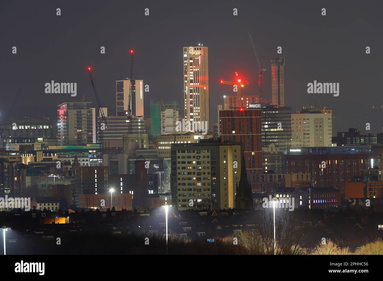A view of Leeds City Skyline taken from Beeston Stock Photo Alamy