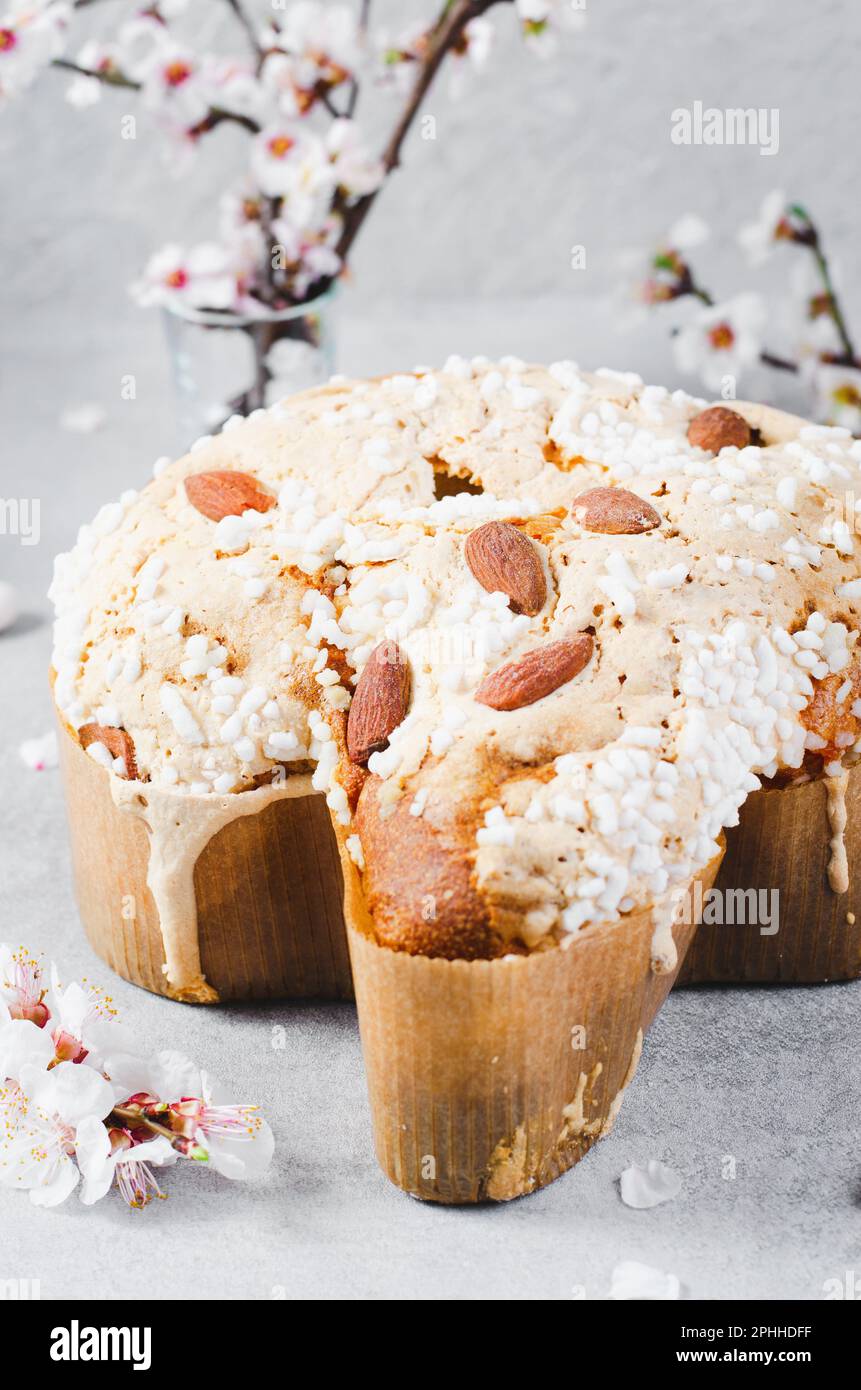 Colomba pasquale (Easter Dove). It is a typical italian eastern cake. It is  similar to panettone and has the shape of a dove Stock Photo - Alamy