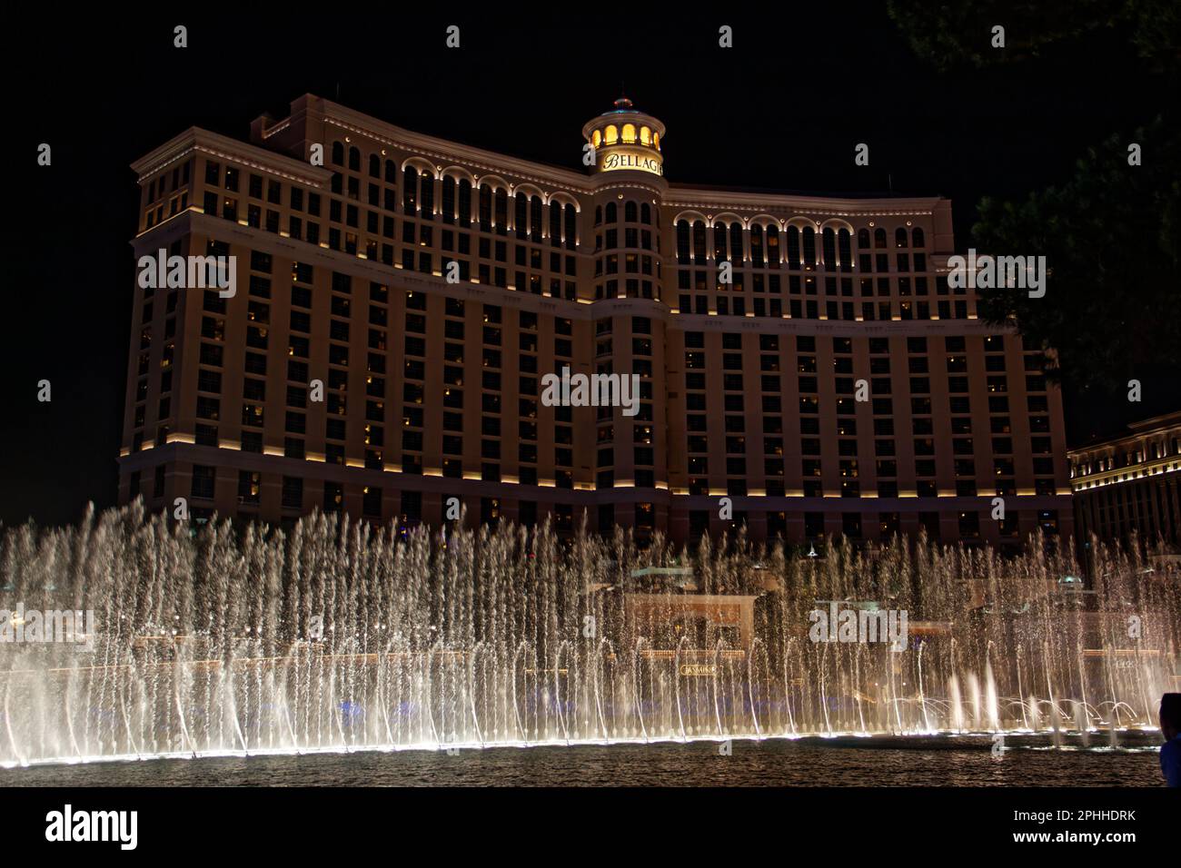 Bellagio Hotel & Casino at night Stock Photo Alamy