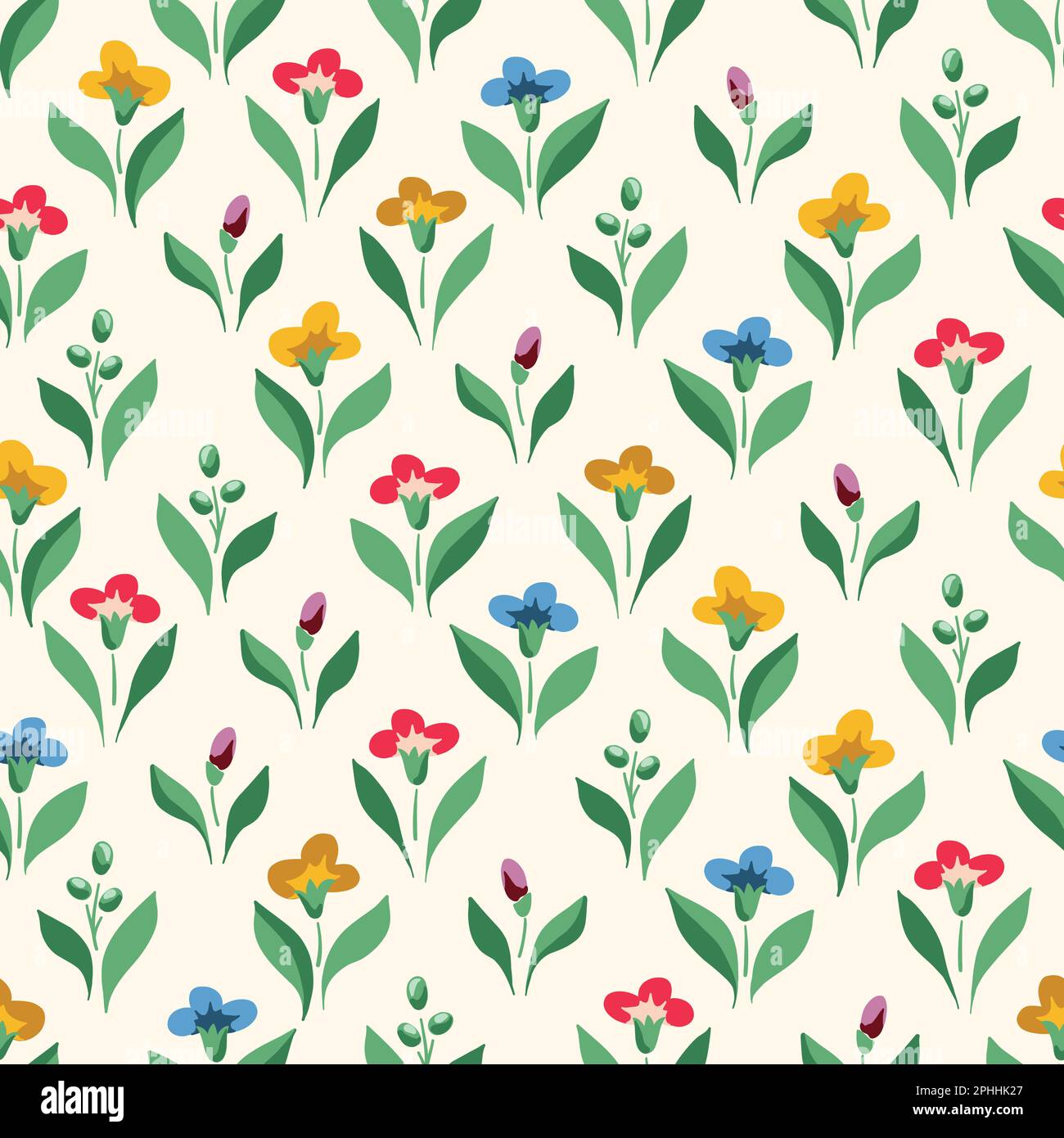 Bright Chintz Romantic Meadow Wildflowers Vector Seamless Pattern Stock Vector