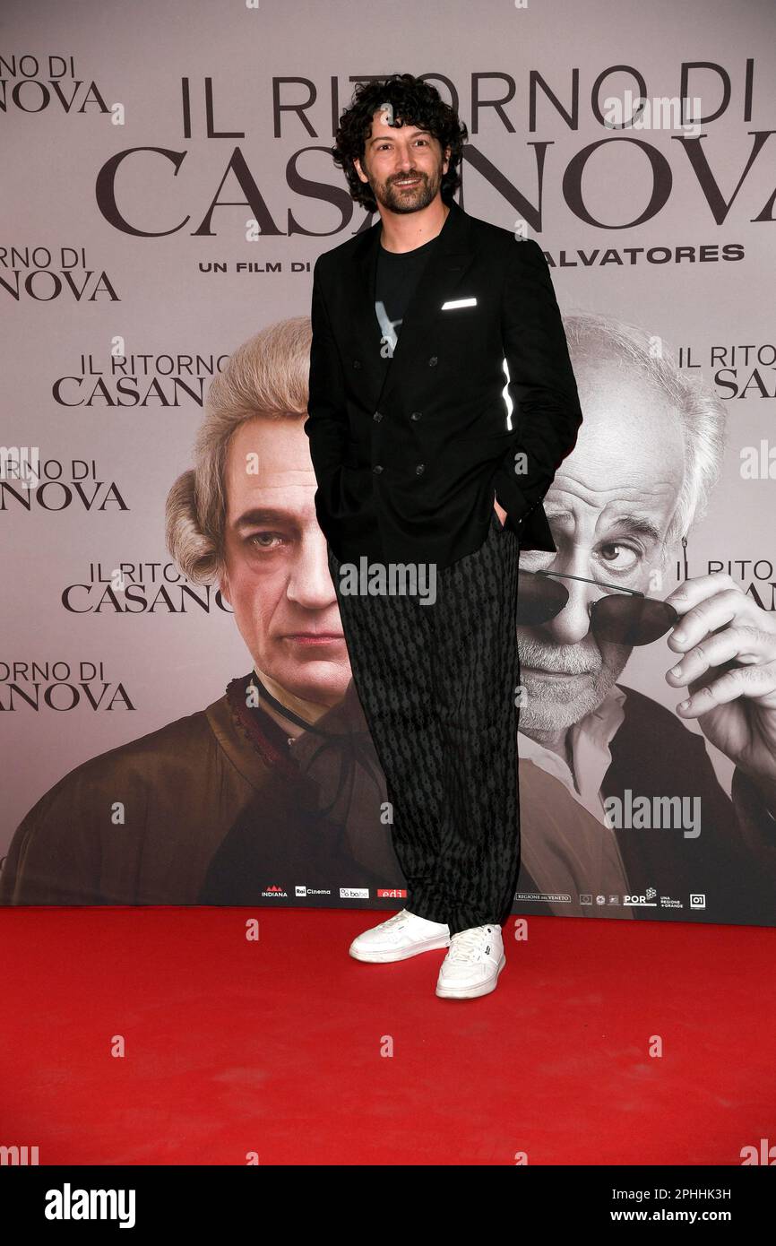 Milan, Italy. 28th Mar, 2023. Milan - premiere of the film 'The return of Casanova' - Angelo Di Genio Credit: Independent Photo Agency/Alamy Live News Stock Photo