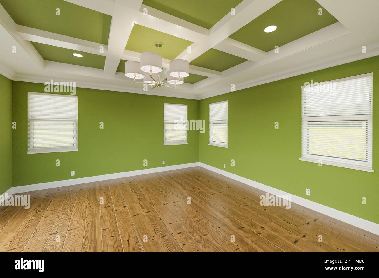 Beautiful Bold Green Custom Master Bedroom Complete with Fresh Paint ...
