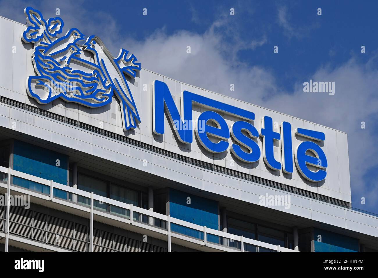 Frankfurt, Deutschland. 25th Mar, 2023. Nestle food company, logo ...