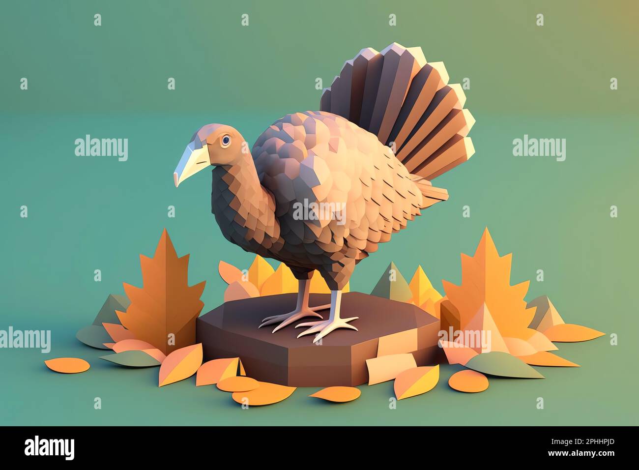 3D Wild turkey Avatar with Exquisite Detailing and Soft Pastel Coloring ...