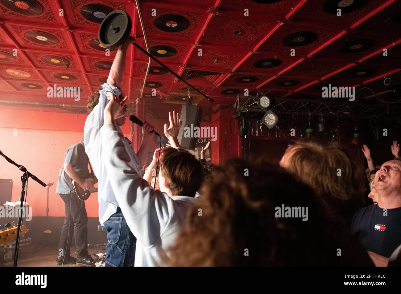 Post-punk British band from London, Shame, performing live in Molotow, a small club in Hamburg, Germany Stock Photo