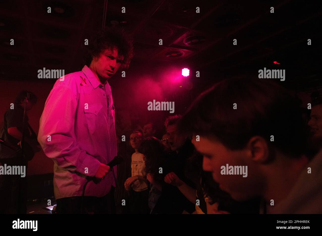 Post-punk British band from London, Shame, performing live in Molotow, a small club in Hamburg, Germany Stock Photo