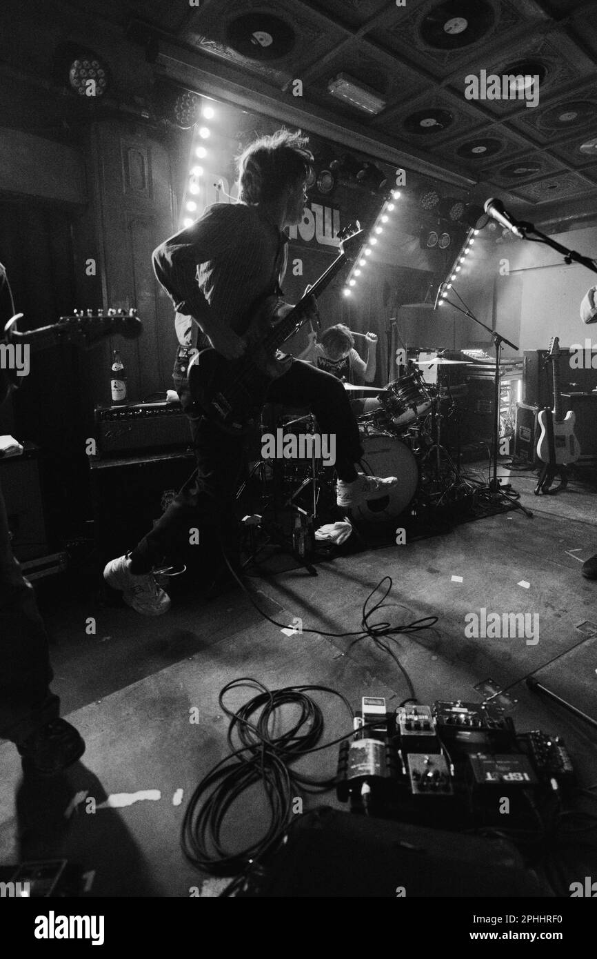 Post-punk British band from London, Shame, performing live in Molotow, a small club in Hamburg, Germany Stock Photo