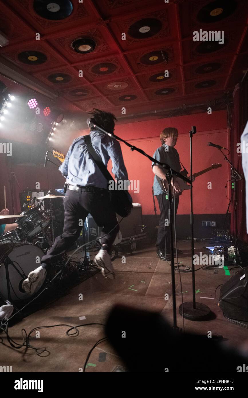 Post-punk British band from London, Shame, performing live in Molotow, a small club in Hamburg, Germany Stock Photo