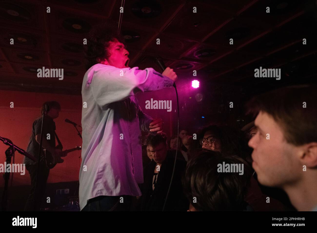 Post-punk British band from London, Shame, performing live in Molotow, a small club in Hamburg, Germany Stock Photo