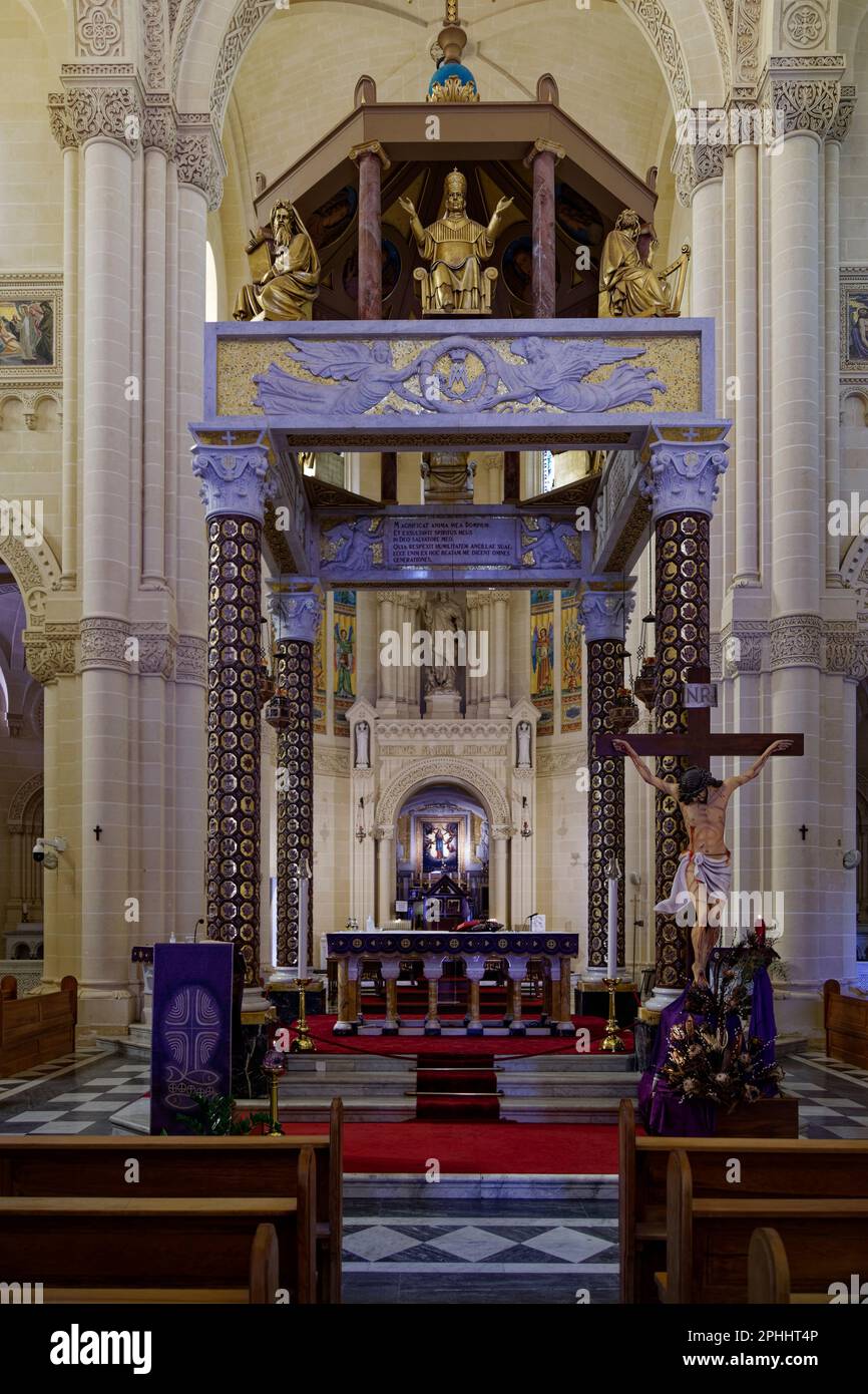 Gharb, Gozo island, Malta. 22nd Mar, 2023. The Ta' Pinu Basilica is