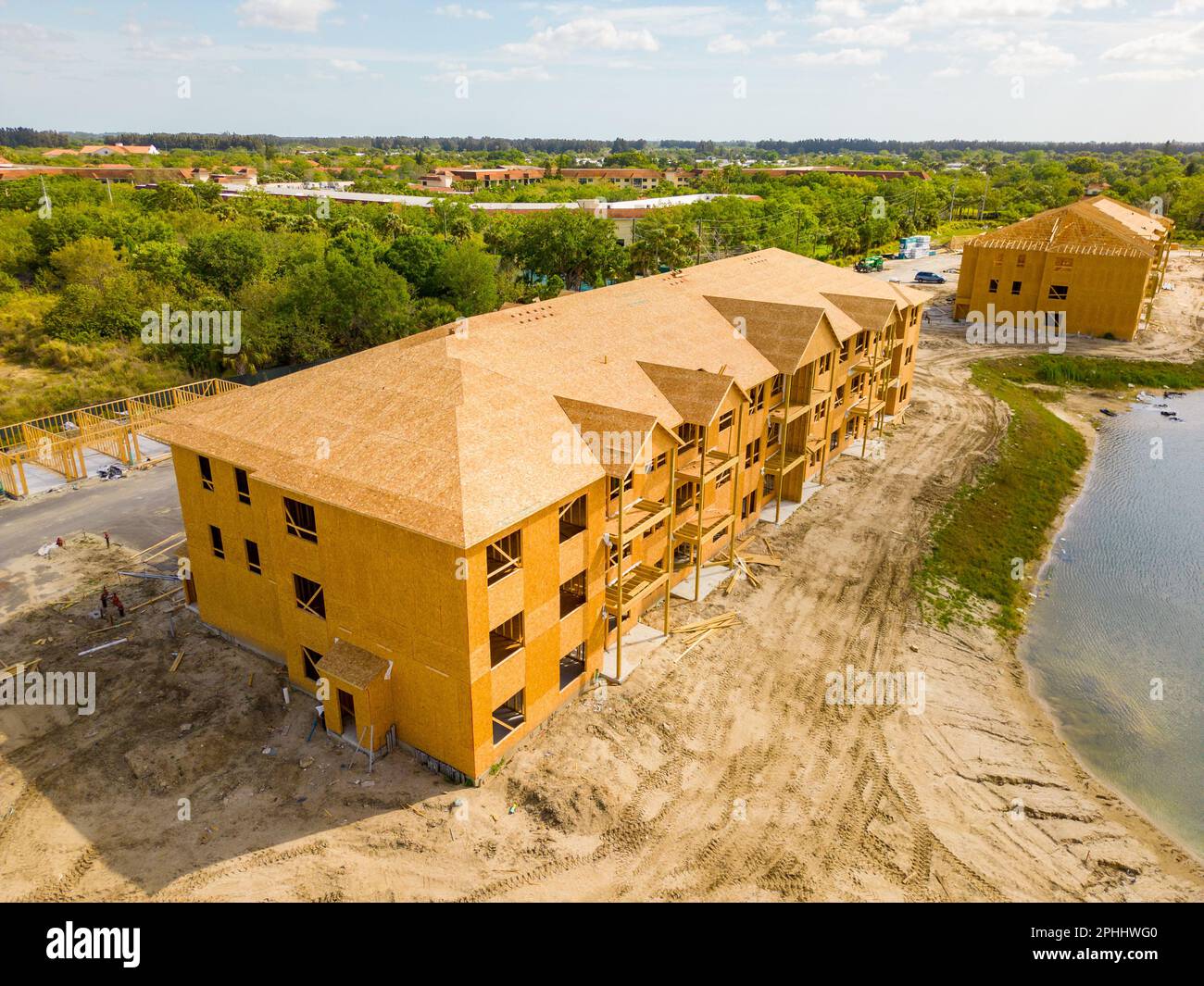 Aerial photo wood frame construction Vero Beach FL Stock Photo Alamy