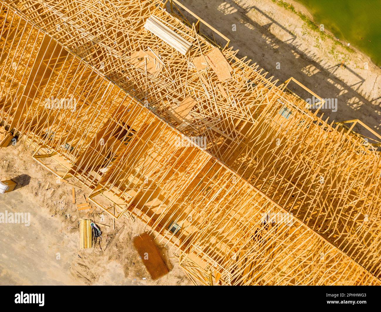 Aerial photo wood frame construction Vero Beach FL Stock Photo Alamy