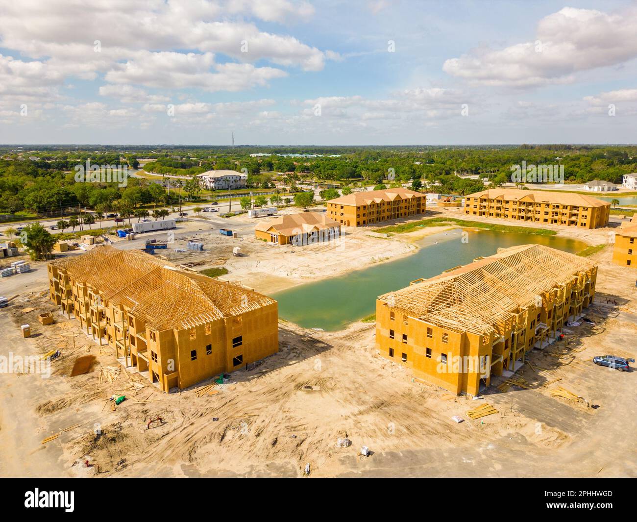 Aerial photo wood frame construction Vero Beach FL Stock Photo Alamy