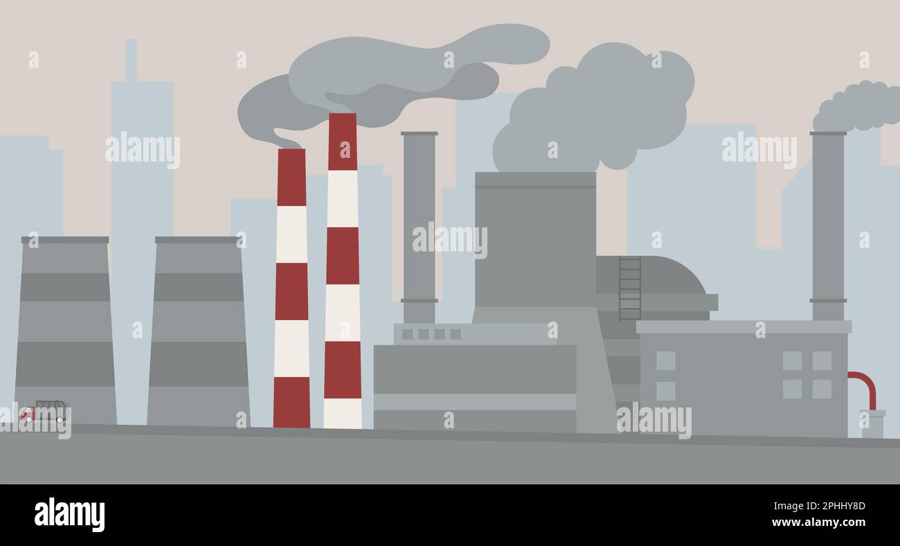 Air Pollution. Industrial Vector Flat Design Stock Vector Image & Art ...