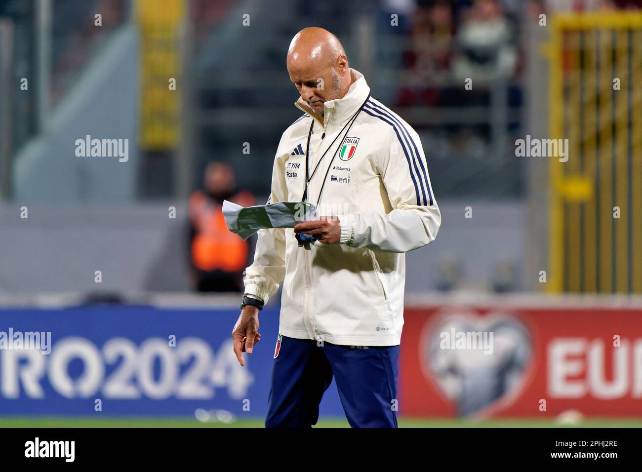 Assistant coach Attilio Lombardo (Italy) during European Qualifiers - Malta vs Italy, UEFA European Football Championship in Ta'Qali, Italy, March 26 2023 Stock Photo
