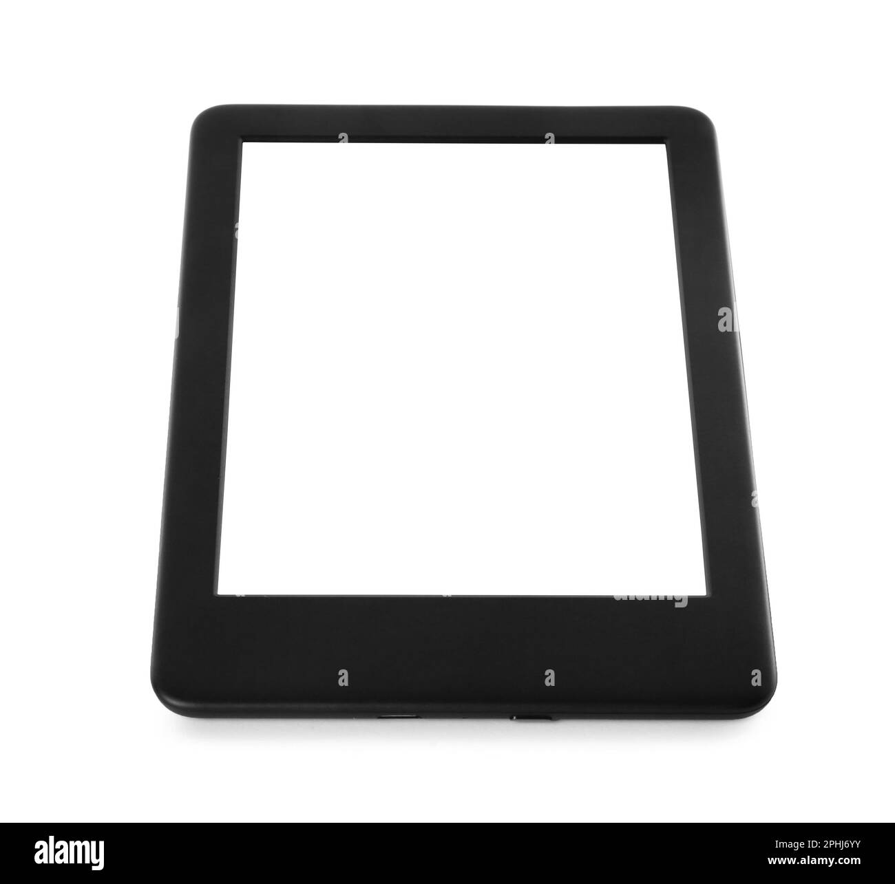 Modern ebook reader with blank screen isolated on white Stock Photo