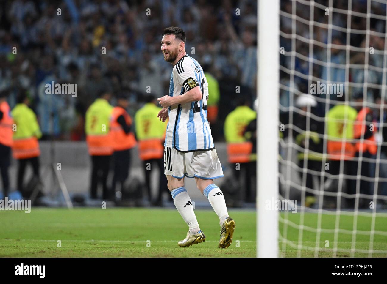Santiago del Estero, Argentina, 28th Mar, 2023. Lionel Messi of Argentina, during the match between Argentina and Curacao, for the International Friendly 2023, at Unico Madre de Ciudades Stadium, in Santiago del Estero on March 28. Photo: Luciano Bisbal/DiaEsportivo/Alamy Live News Stock Photo