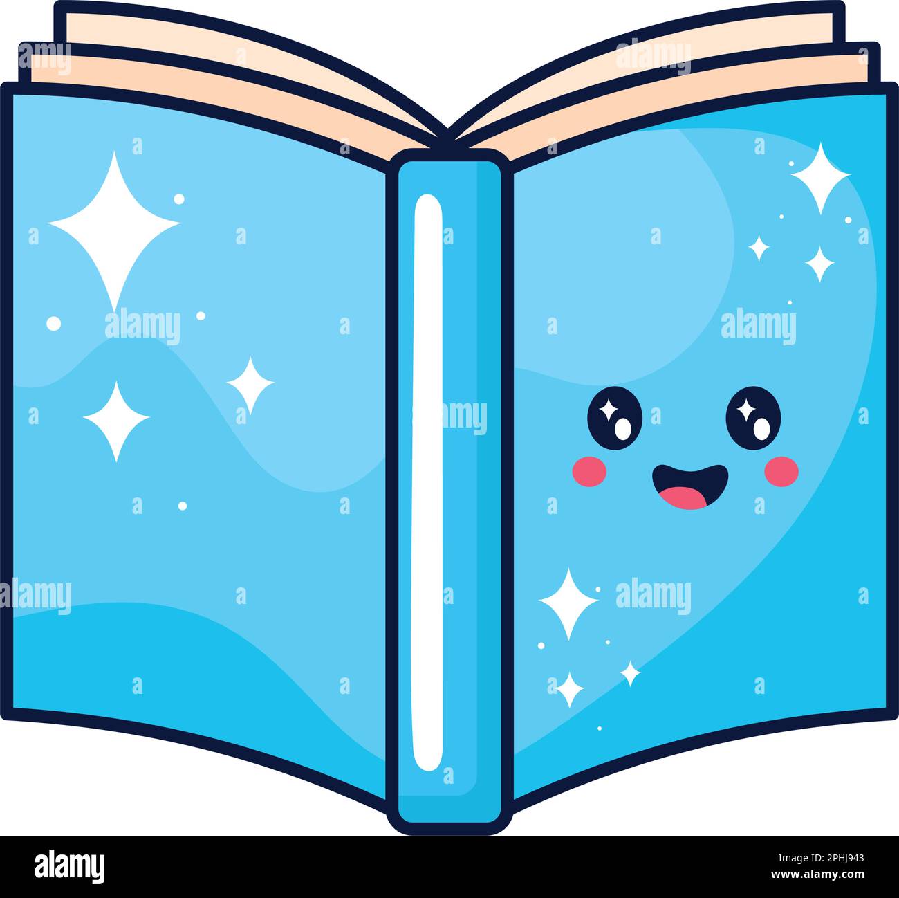 book cover learning kawaii Stock Vector Image & Art - Alamy
