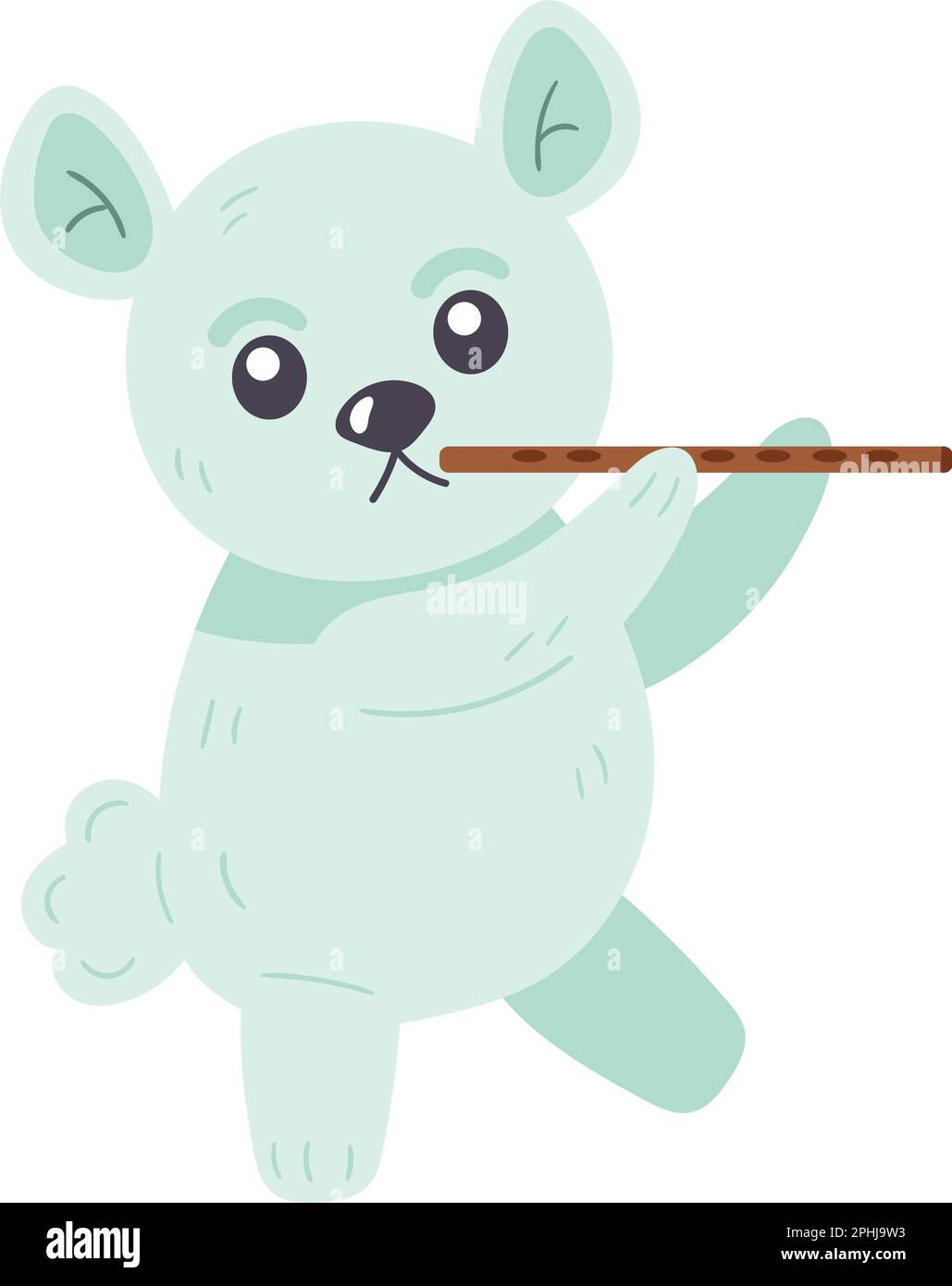 Fluffy bear playing flute Stock Vector Image & Art Alamy
