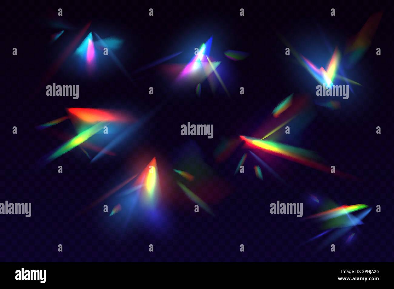 Prism light, rainbow crystal flare reflection, lens refraction