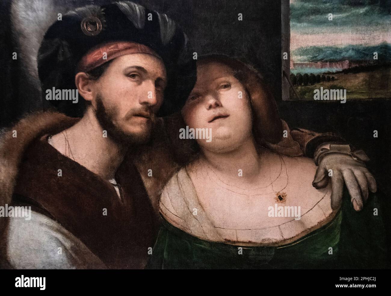 Altobello Melone: 'Pair of Lovers (first half XVI century)' Stock Photo